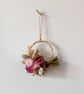 Mini Pink Strawflower dried flower gift sized wreath - Image 4