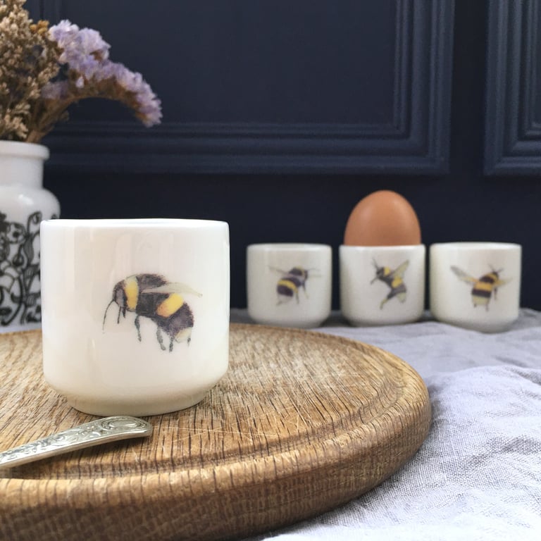 bone china bee eggcups 