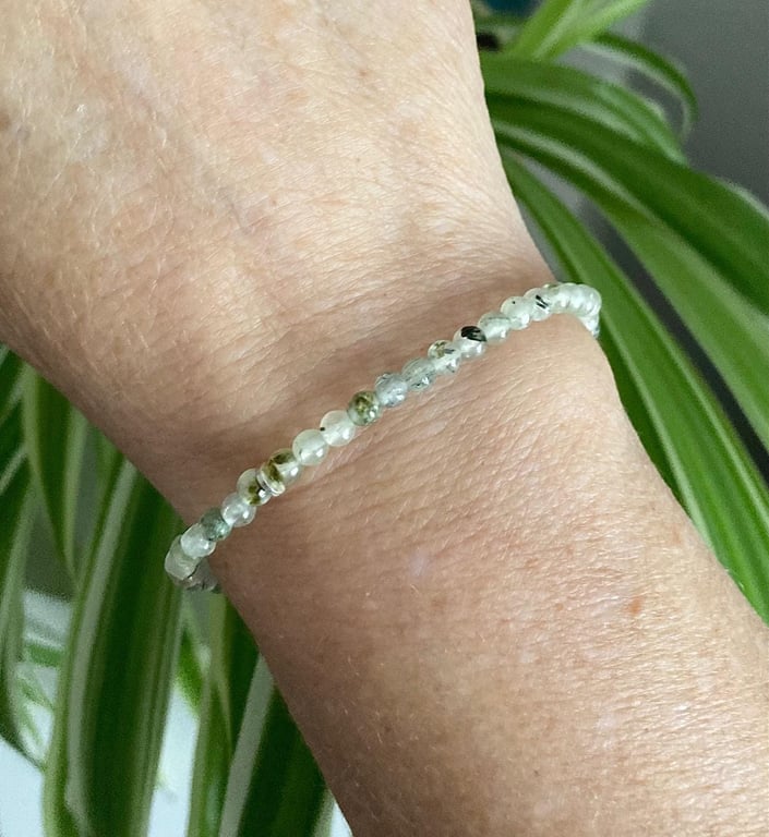 Green Prehnite Bracelet 4mm beads