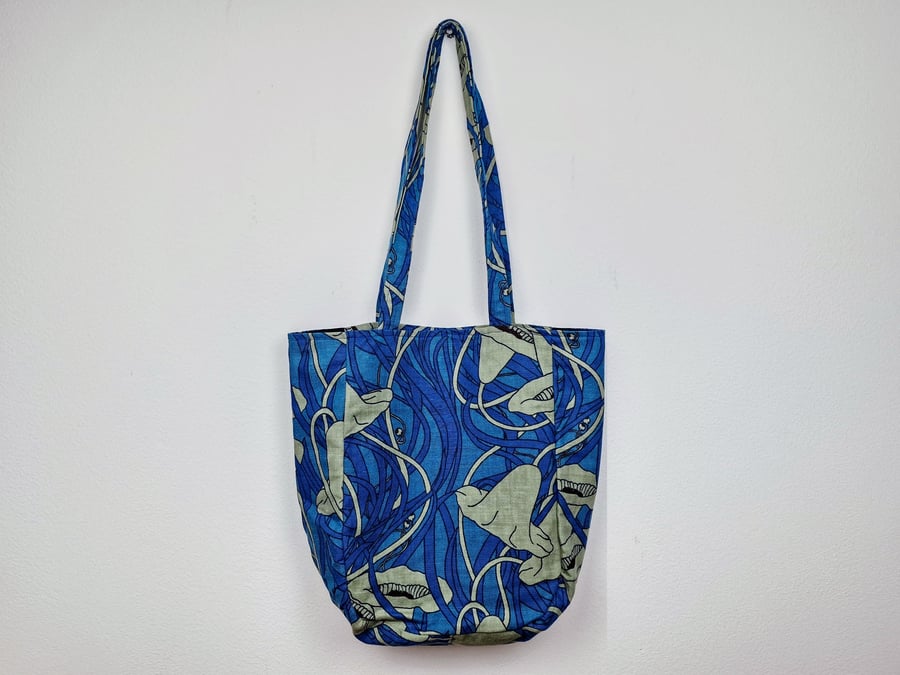 "Water Lily" shoulder tote bag