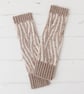 Zebra fingerless gloves - cobble and white - Image 2