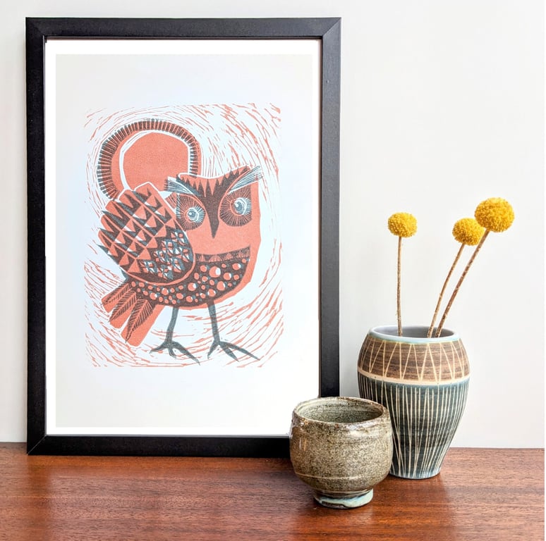 Owl in the Moonlight - Pink