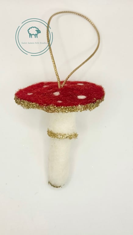 Sparkle Mushroom Felt Hanging Christmas Decoration