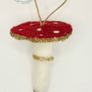 Sparkle Mushroom Felt Hanging Christmas Decoration