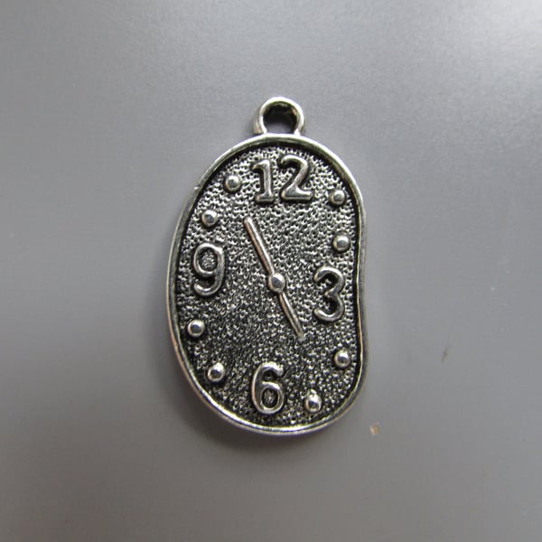 Silver Clock Tibetan Jewellery Charm
