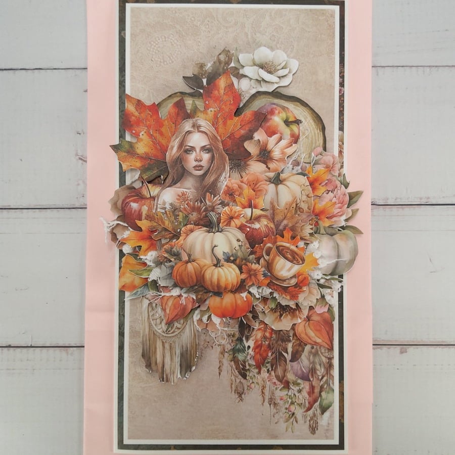 Handmade Autumn Card - Luxury 3D Fall Greeting Card (109).