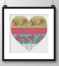 114 - Cross Stitch Patchwork Heart Victorian Rose Block Quilt Shabby Chic - Image 3