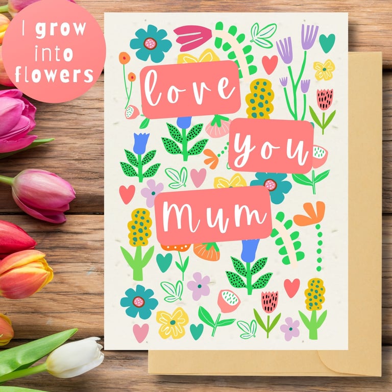 Plantable Mother's Day Card Card, Wildflower Seed Paper, Ecofriendly