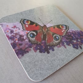 Peacock butterfly coaster