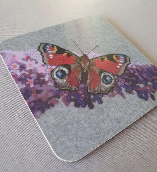 Peacock butterfly coaster