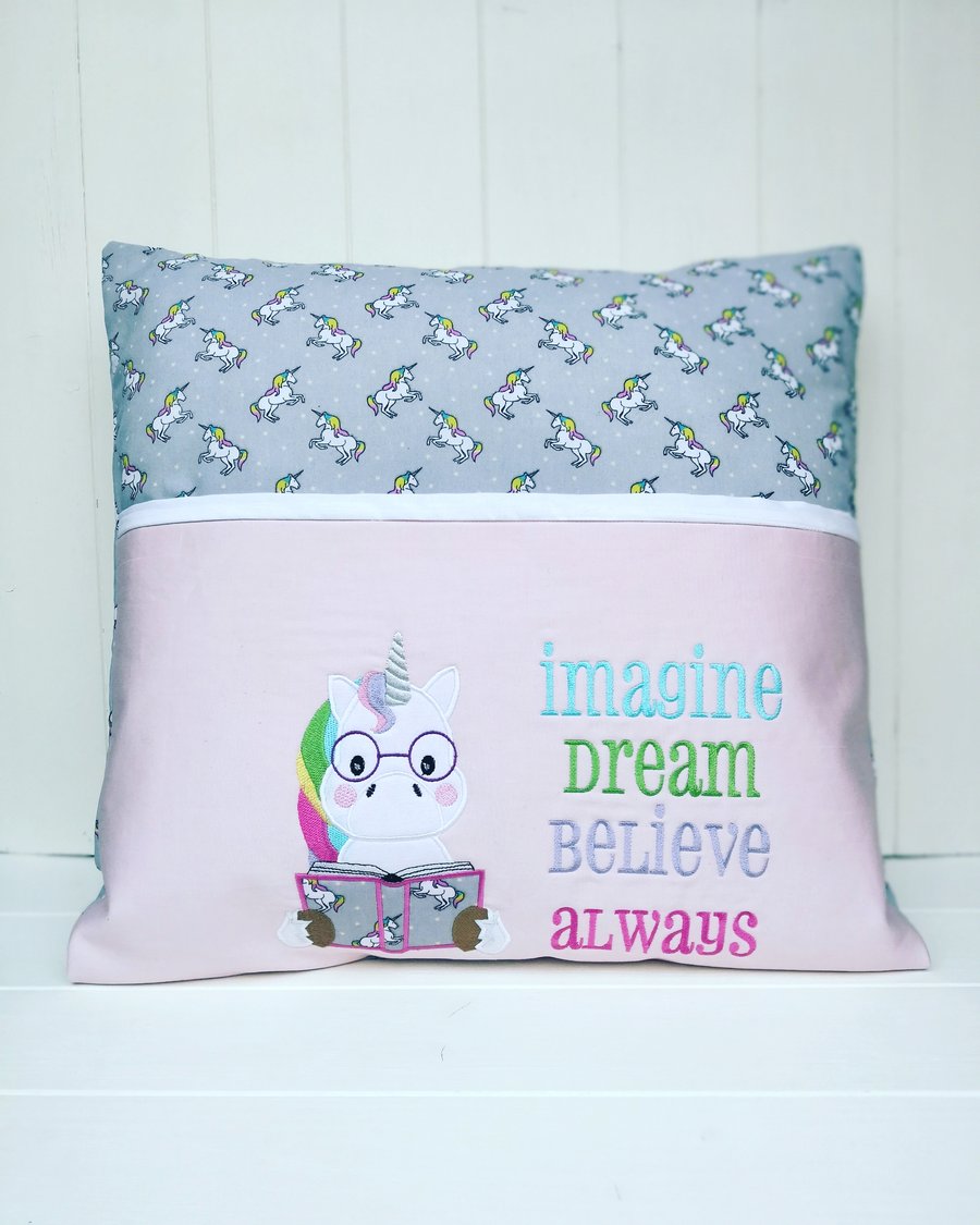 Unicorn Reading Pillow, Magical Unicorn Reading Cushion, Unicorn Cushion