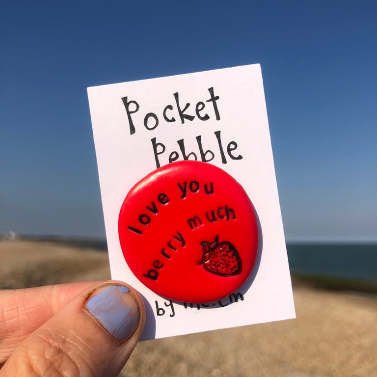 Love You Berry Much Pocket Pebble