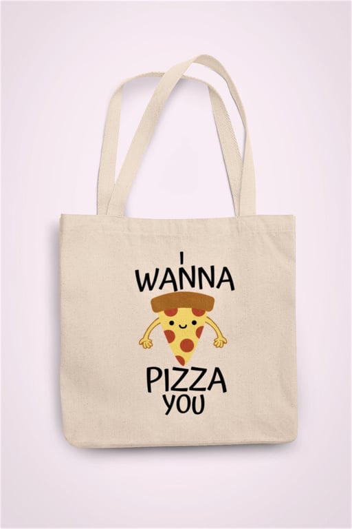 i wanna pizza you Tote Bag shopping bag - aniversary valentines gift present 
