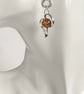Cognac Amber Chainmaille Earrings - Image 5