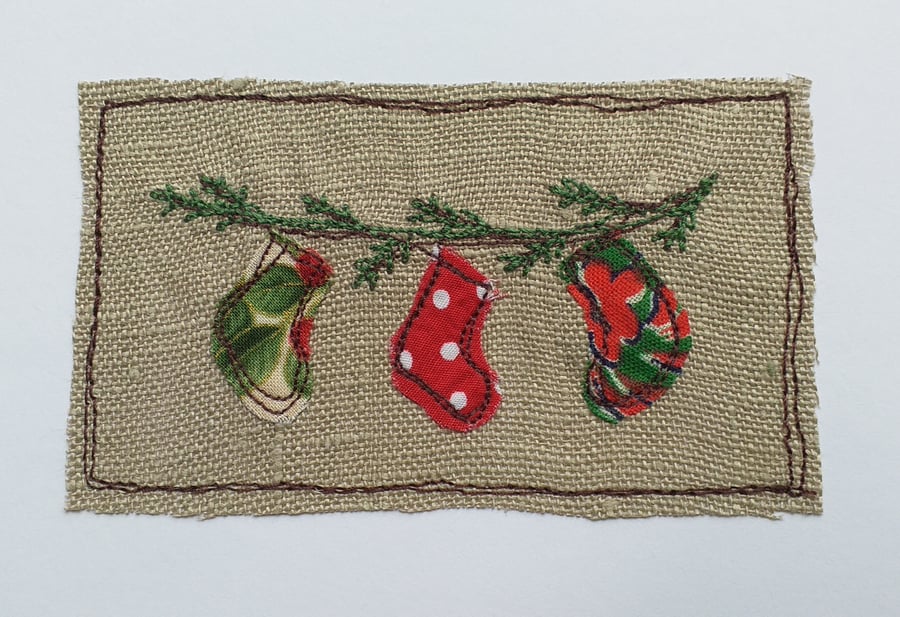 Embroidered Stockings Card