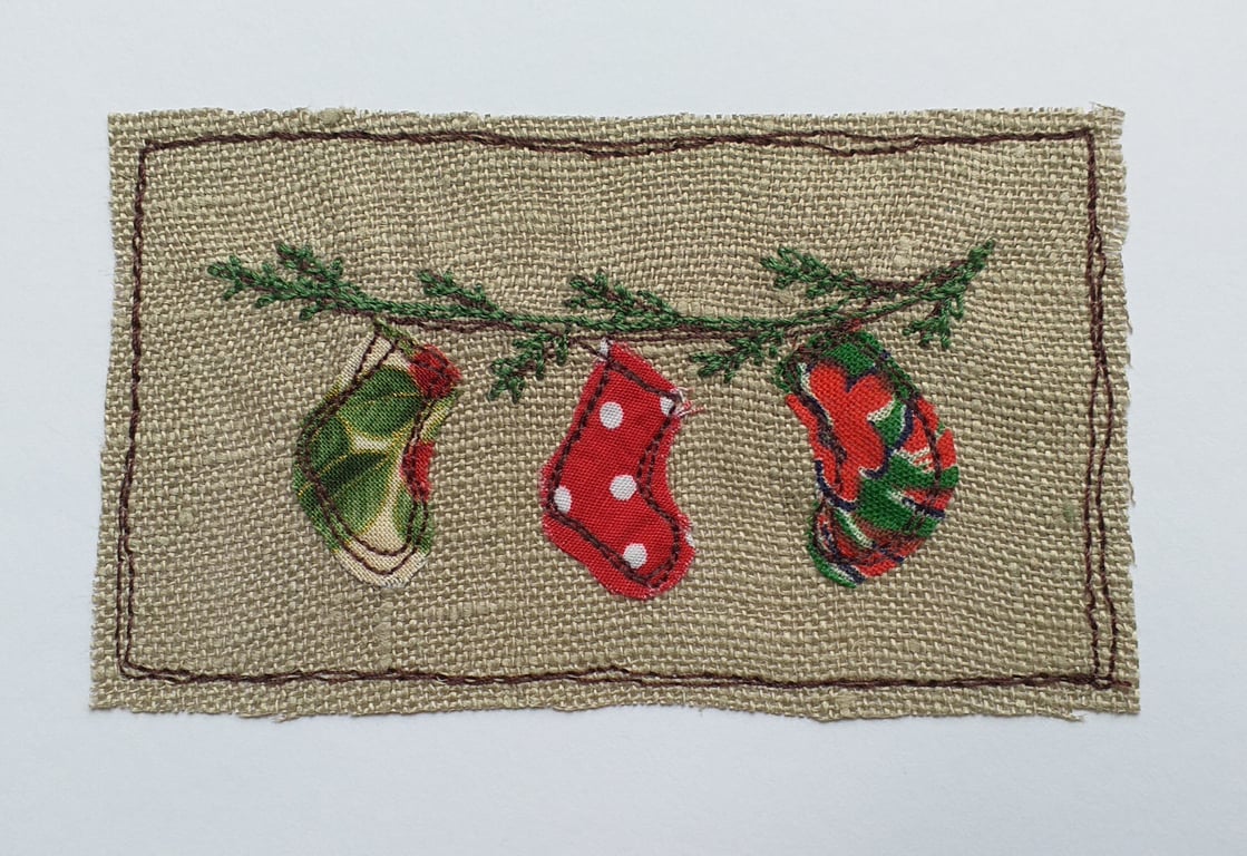 Embroidered Stockings Card