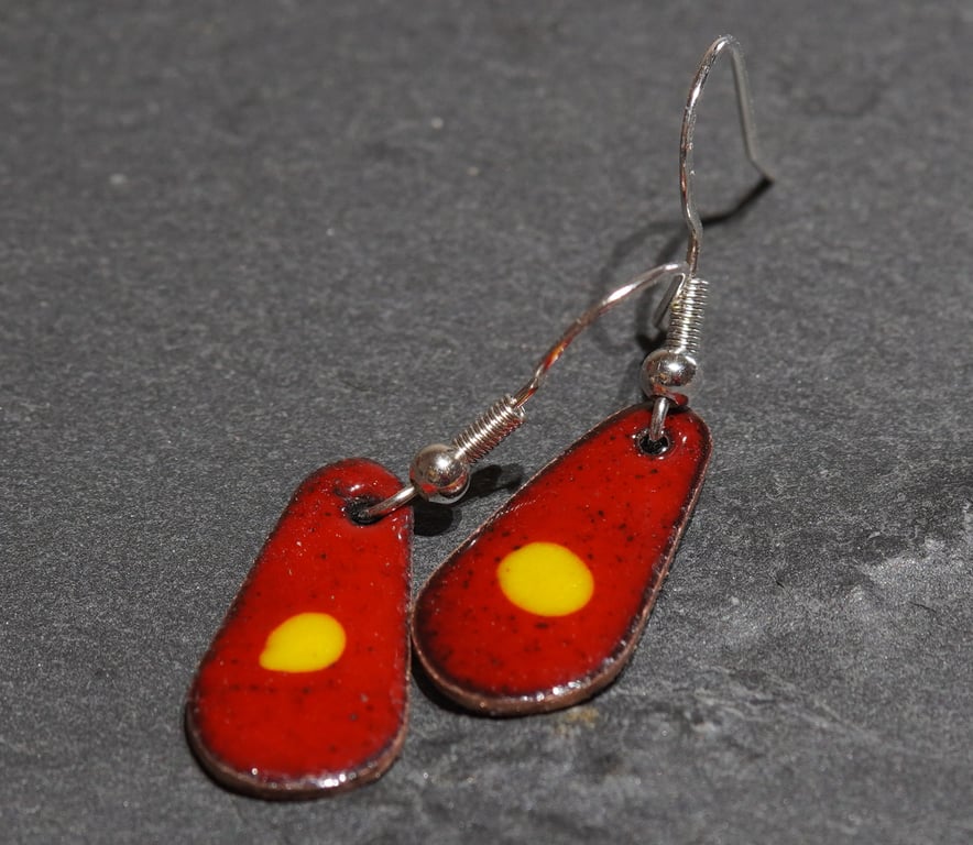 Teardrop enamel earrings