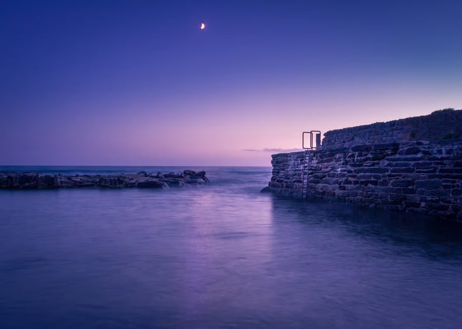 “After Sunset” at Portwrinkle Harbour - a nightsky photography wall art print