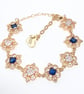 Vintage Style Sapphire Crystal Gold Bracelet, Regency Inspired Jewelry - Image 2