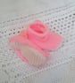 Pink and White Knitted Mary Jane Shoes for a Premature Baby, Baby Gift - Image 5