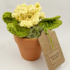 Small Crochet Primrose in a Terracotta Pot - Alternative to a Card 