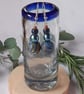 Handmade polymer clay dangly earrings in  blue, green and sienna mix  
