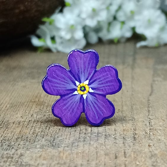 Purple Forget Me Not Pin, Handmade Dementia Gift, In Memory Brooch, Miss You