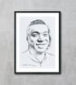 Kylian Mbappe Charcoal Drawing, 100% Hand-Drawn & One of a Kind