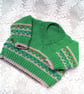 V-Neck Jumper with Flower Pattern at Hem and Cuffs, Baby Shower Gift, Baby Gift