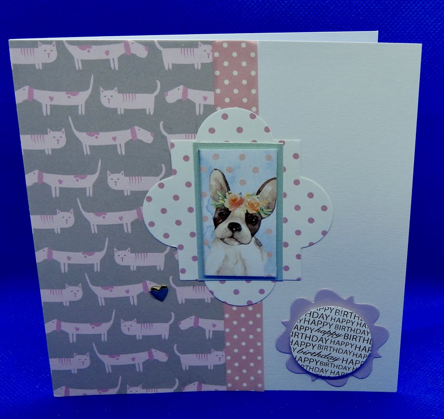French bulldog birthday card
