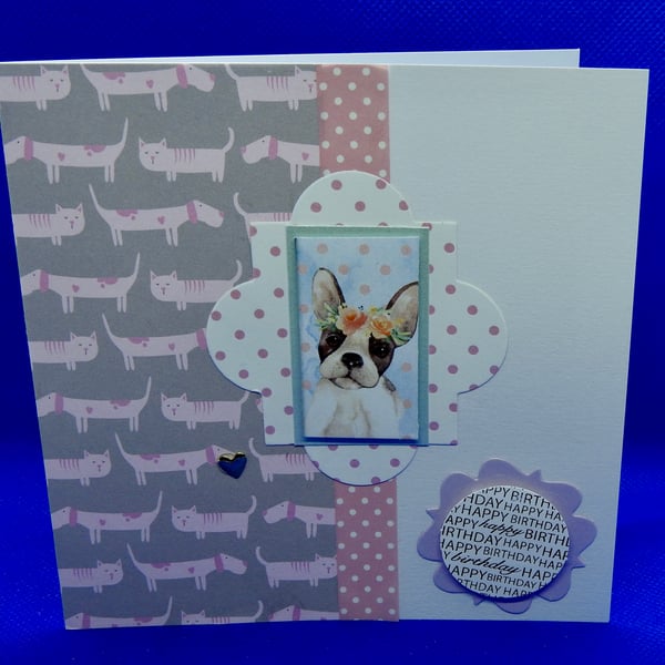 French bulldog birthday card