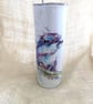 Otter Watercolor Tumbler: Insulated Stainless Steel Travel Cup with Straw