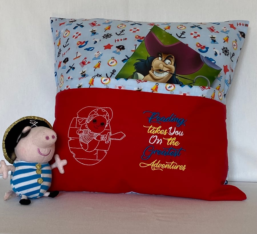 ‘PIRATE’ Themed Embroidered Reading Cushion