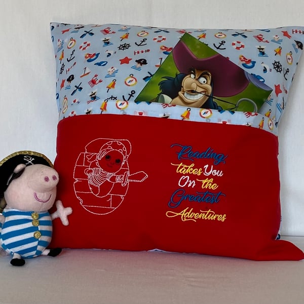 ‘PIRATE’ Themed Embroidered Reading Cushion