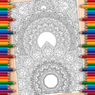 Digital Colouring Page - Stacked Mandalas