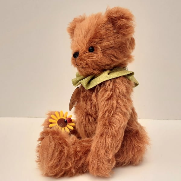 Mohair teddy bear, UK artist bear, one of a kind handmade collectors bear