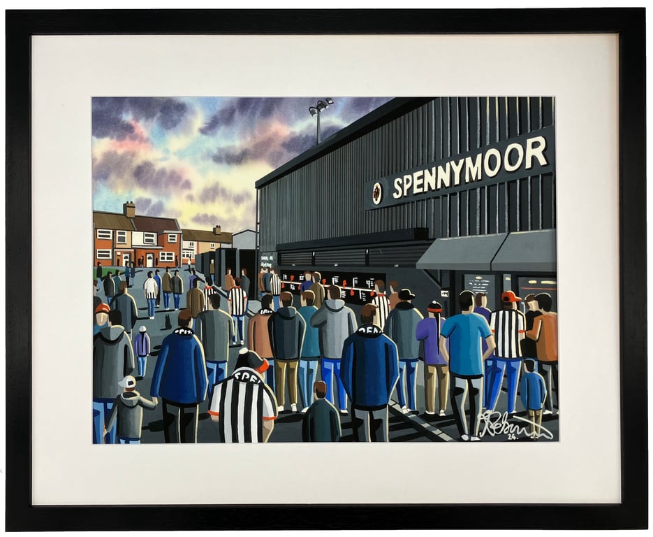 Spennymoor T, Brewery Field Framed Football Art Print. 20" x 16" Frame Size