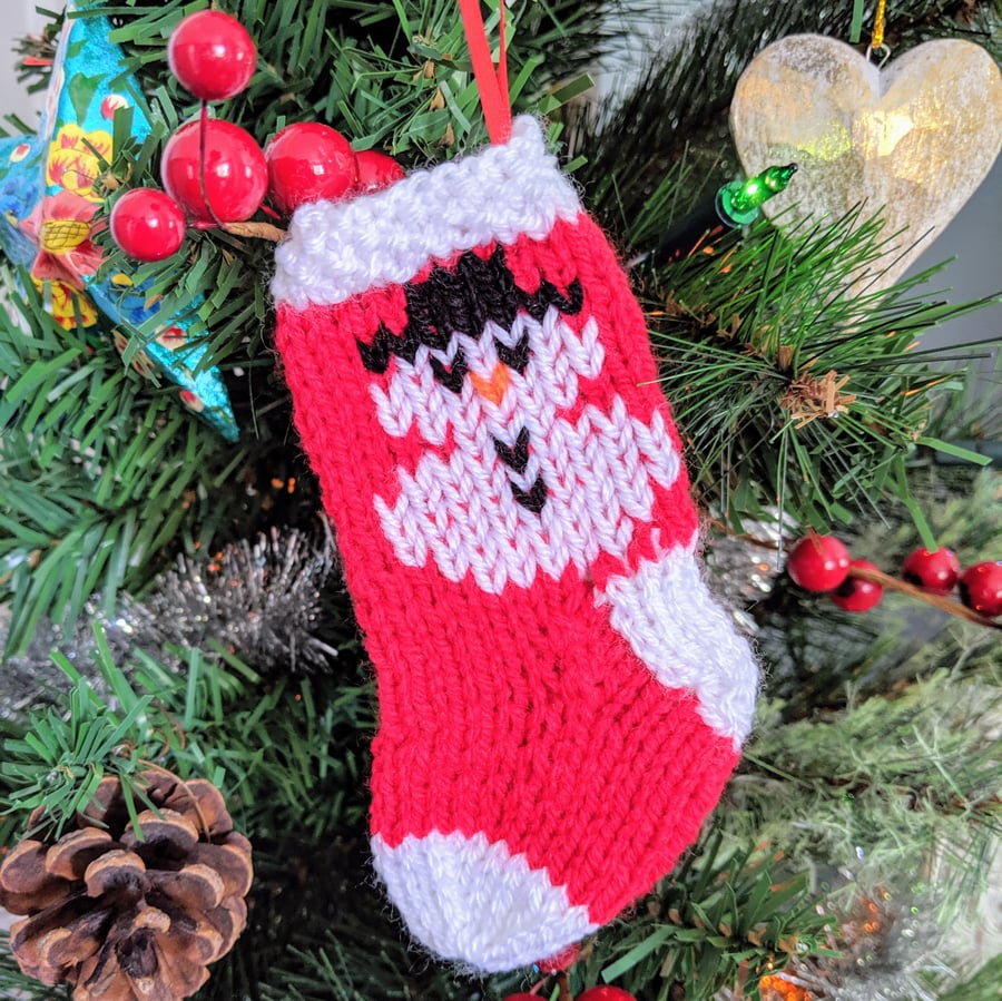 Snowman mini Christmas stocking