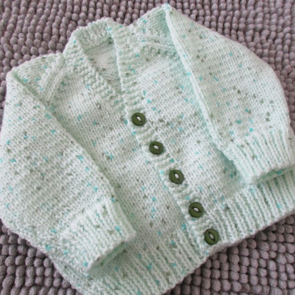 16"Mint Green V Neck Cardigan