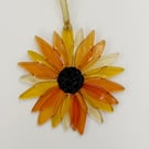 Fused Glass Sunflower  Suncatcher Decoration Keepsake, 12cm