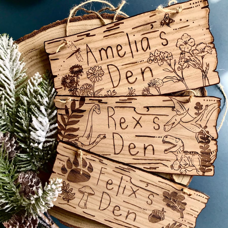 Personalised Woodland Den Sign