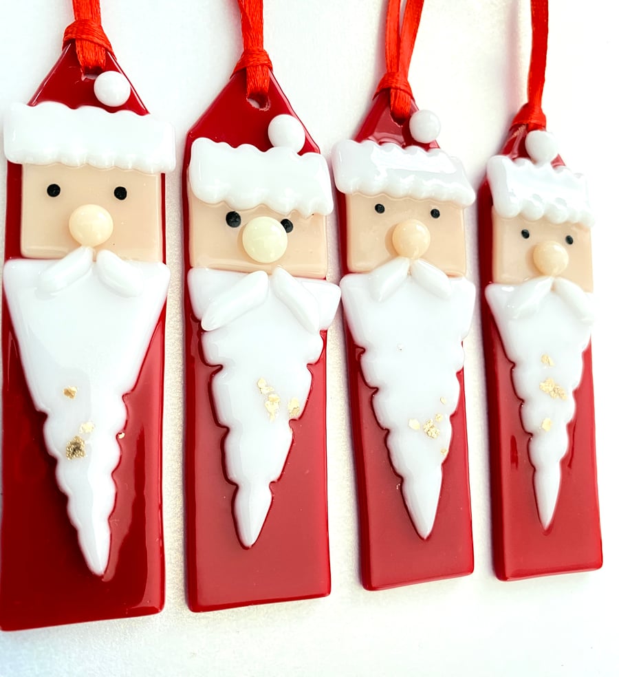 Fused glass Santa Claus - Christmas decoration
