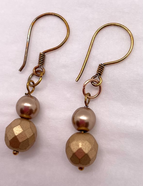 Gold Fire Bead Earrings 