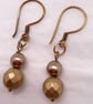 Gold Fire Bead Earrings 