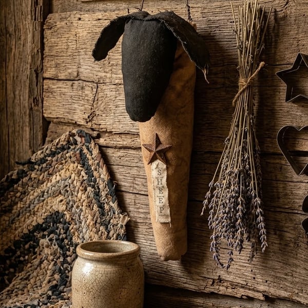 Primitive sheep wall hanging.