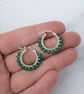 Green Onyx Gemstone Hoop Earrings - Handmade Silver Jewellery  - Image 5