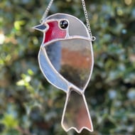 Stained Glass Robin songbird - Christmas decoration bird lover gift 