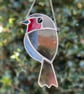 Stained Glass Robin songbird - Christmas decoration bird lover gift 