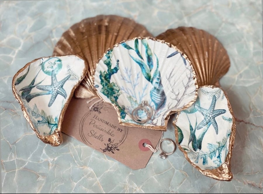 Sealife oyster design with natural back 