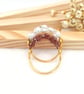 Cluster Ring Set-Red Garnet & Fresh Water Pearl-Special Occasion Wear 